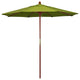 7.5' Square Push Lift Wood Umbrella, Kiwi Olefin
