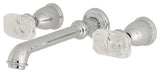 Kingston Brass Two-Handle Wall Mount Bathroom Faucet, Polished Chrome
