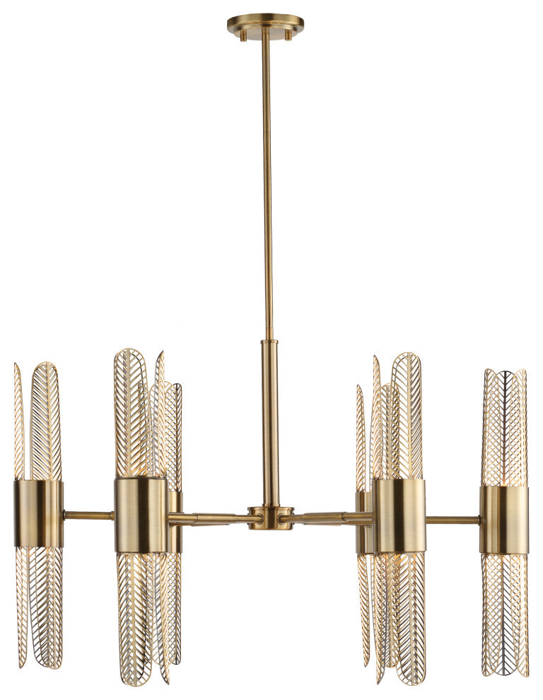 Uttermost Cret 12 Light Brass Chandelier
