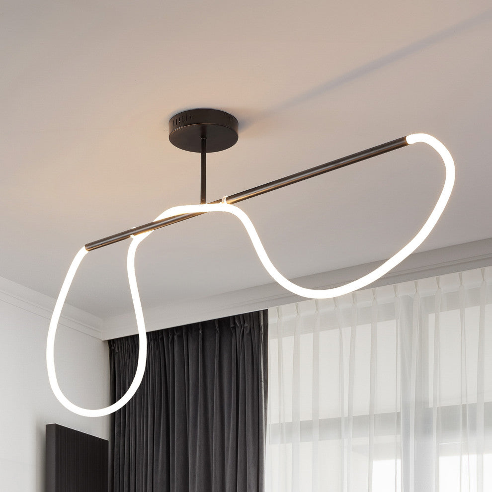 360 Adjustable Silicone Neon Rope Dimmable Linear Integrated LED Flush Mount