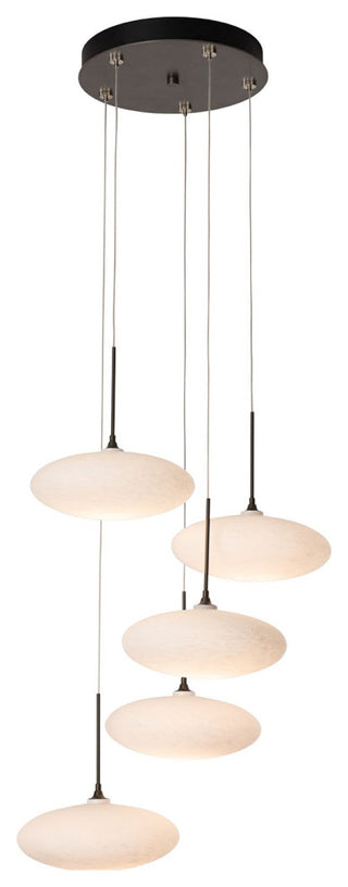 Clouds 5-Light Pendant, Dark Smoke, Standard Height