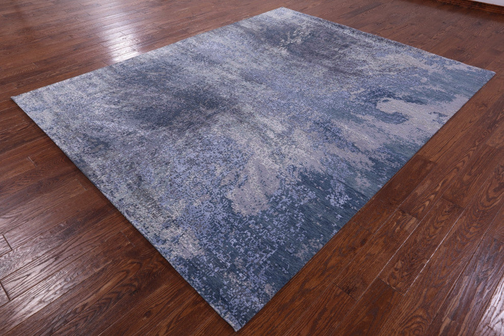 Wool and Silk Abstract Handmade Rug 7' 11" X 10' 1" Q11609