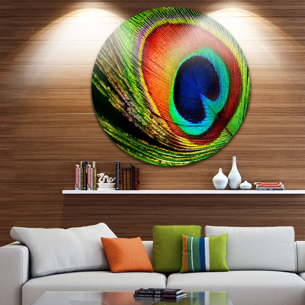 Peacock Feather, Photography Round Wall Art, 23"