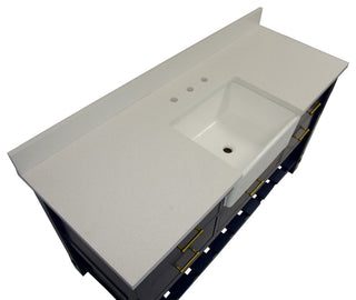 Charlotte 60" Bathroom Vanity, Royal Blue, Quartz, Single