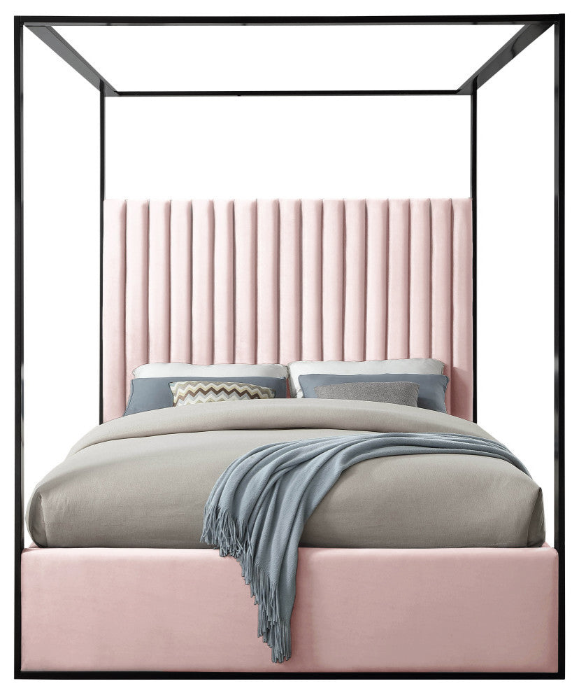Jax Velvet Bed, Pink, Queen