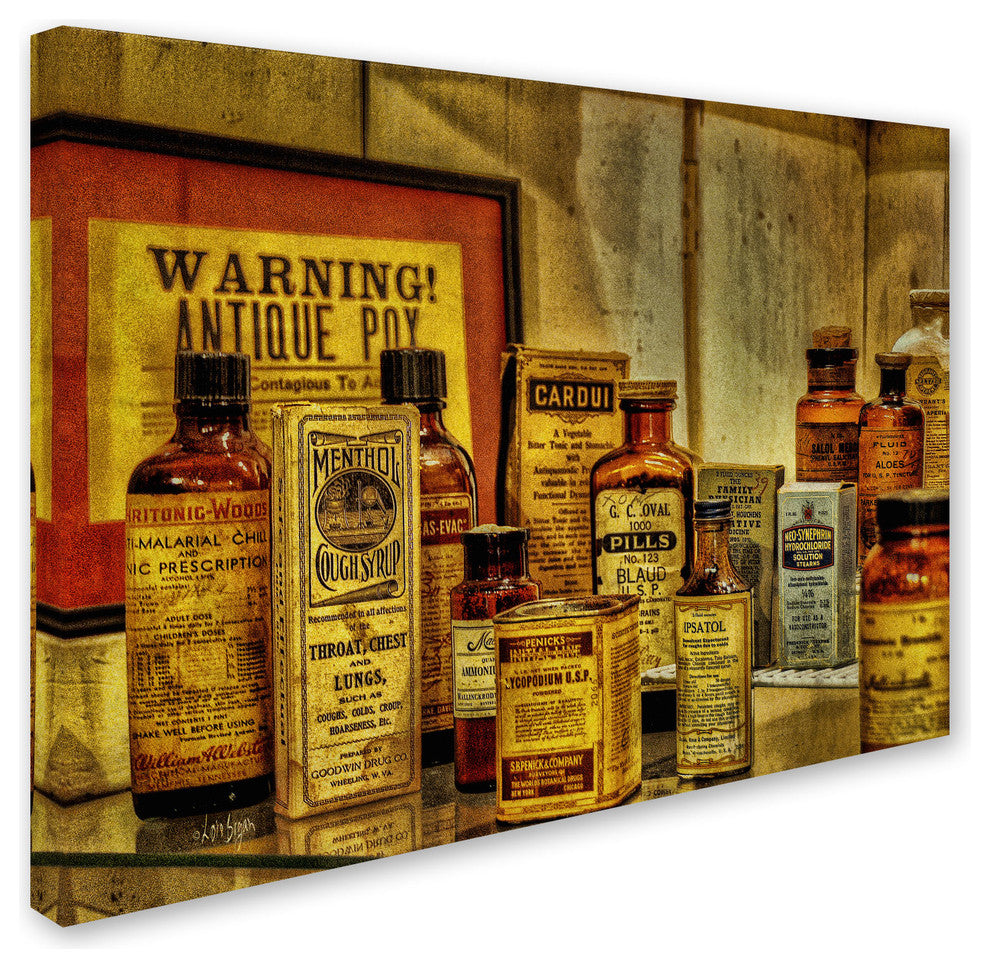 'Vintage Medicines' Canvas Art by Lois Bryan