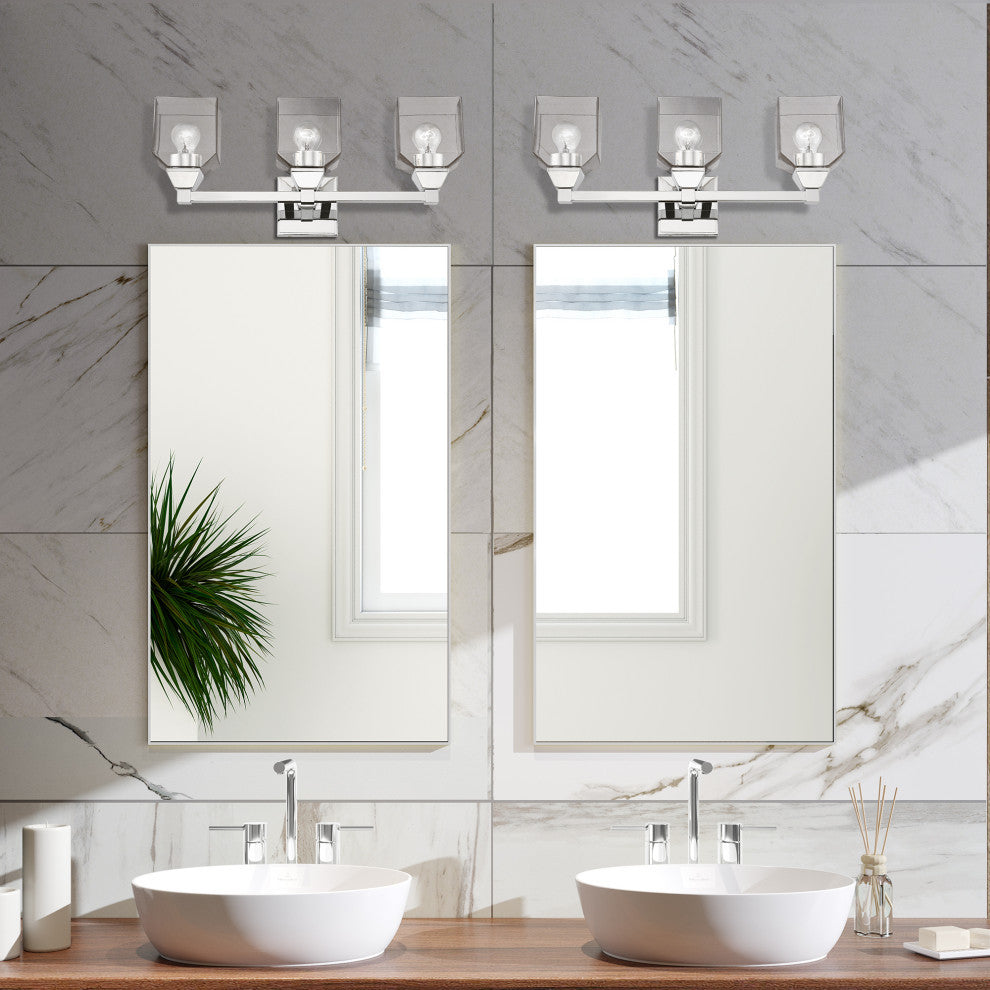 Aragon 3 Light Polished Chrome Vanity Sconce