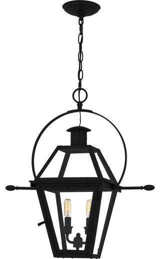 Rue De Royal Two Light Outdoor Hanging Lantern in Earth Black