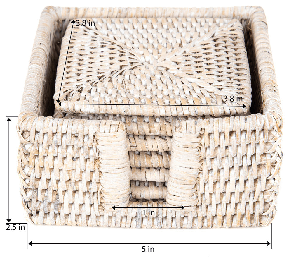 Artifacts Rattan 7 Piece Square Coaster Set