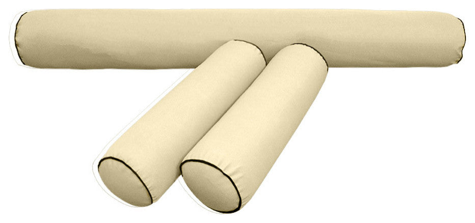 Style6 Twin-XL Contrast Pipe Trim Bolster Pillow Outdoor Slip Cover ONLY AD103
