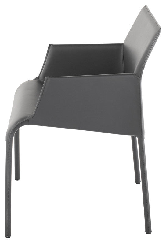 Delphine Dark Grey Leather Dining Chair, HGND218