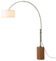 Tambo Arc Floor Lamp, Natural Ash Wood Finish, Weathered Brass