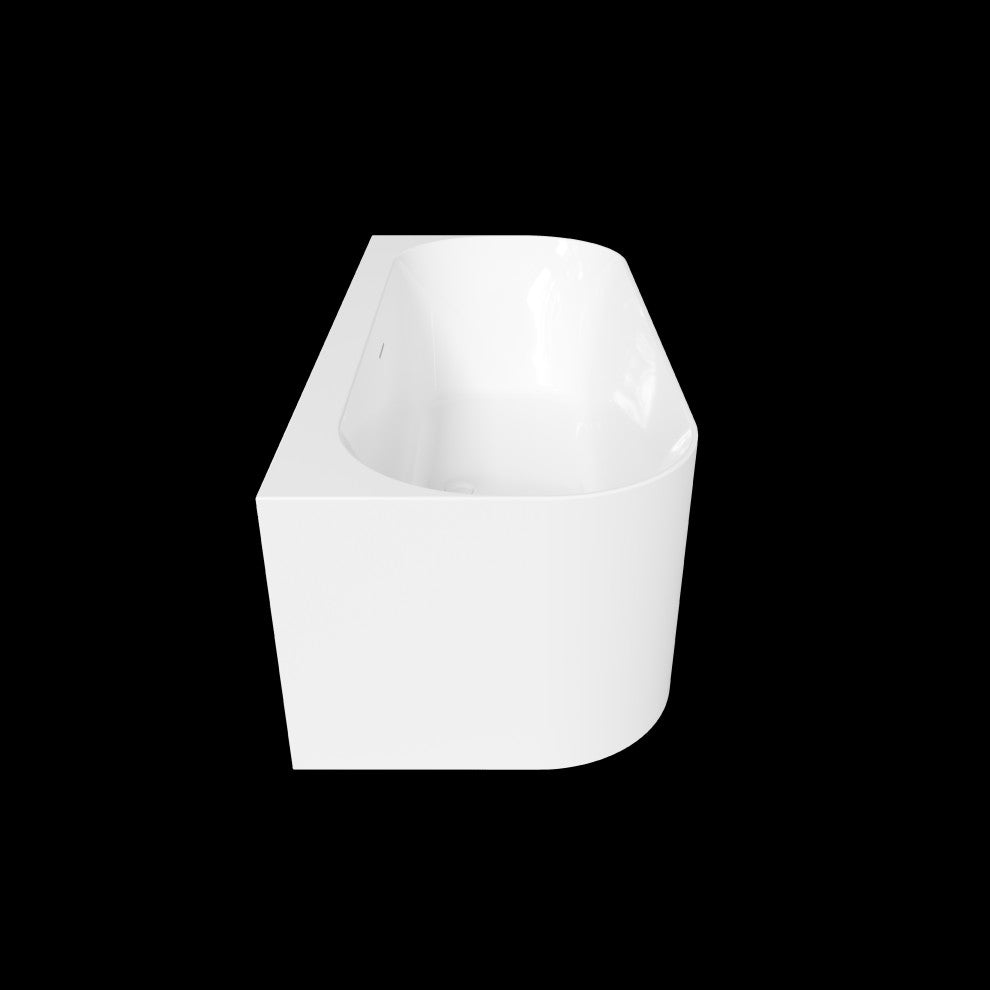 Perlato Almeria Back to Wall Soaking Tub, 65"