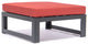 LeisureMod Chelsea 7-Piece Patio Ottoman Sectional With Coffee Table, Red