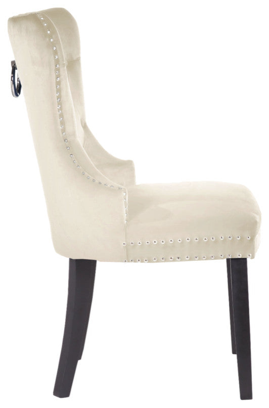 Boyel Dining Chair With Black Legs, Beige