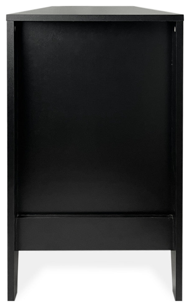 Cleary Contemporary Faux Wood 6 Drawer Double Dresser, Black