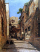 Gustav Bauernfeind David Street in Jerusalem 21"x28" Premium Canvas Print
