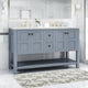 Anna Contemporary 60" Wood Bathroom Vanity, Counter Top Not Included, Gray