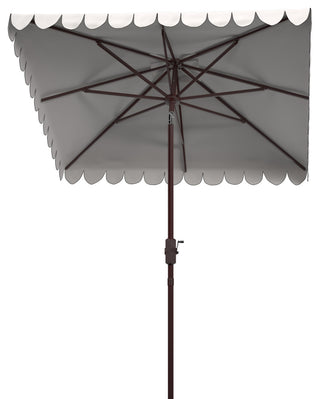 Safavieh Venice 7.5' Square Crank Umbrella, White/Black
