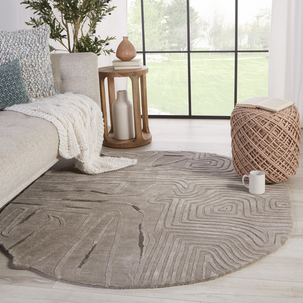 Jaipur Living Hokona Handmade Geometric Gray Area Rug, 9'x10'8" Irr