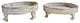 Consigned White Wash Chakki Ottoman Table