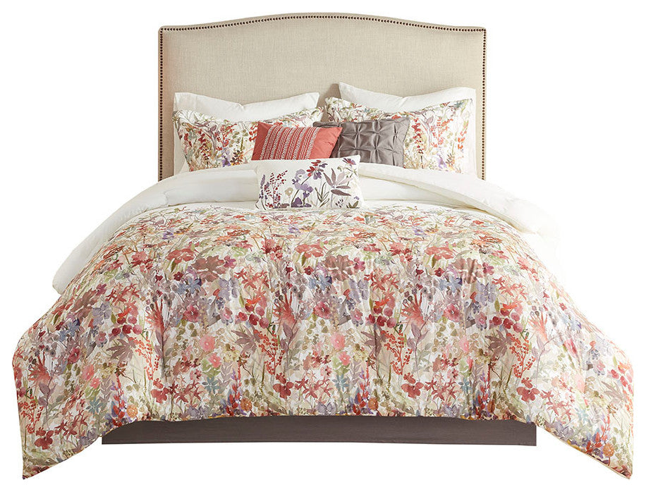 Madison Park Mariana 7 Piece Cotton Printed Comforter Set in Multi