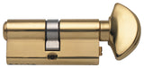 Rockwell 90 Degree Solid Brass Euro Profile Cylinder Lock, Polished Brass