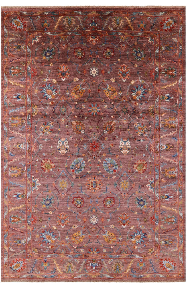 6' 10" X 10' 1" Hand Knotted Persian Tabriz Wool Rug - Q12200