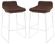 Modern Contemporary Dining Kitchen Bar Stools, Brown, Set of 2