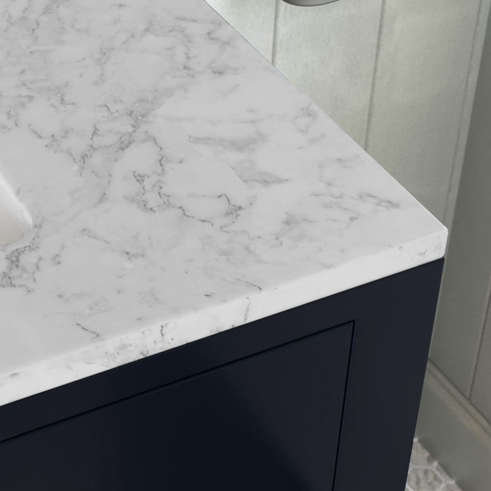 The Savoy Bathroom Vanity, Monarch Blue, 72", Double, With Mirror, Freestanding