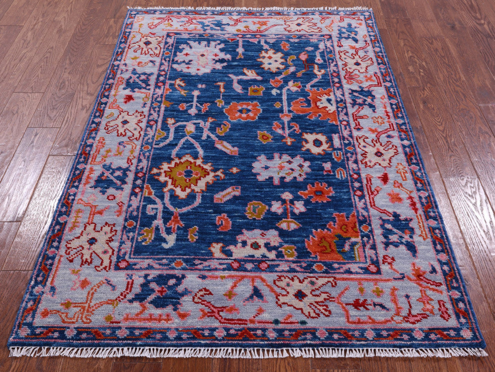 4' 1" X 6' 0" Turkish Oushak Hand Knotted Wool Rug - Q15891
