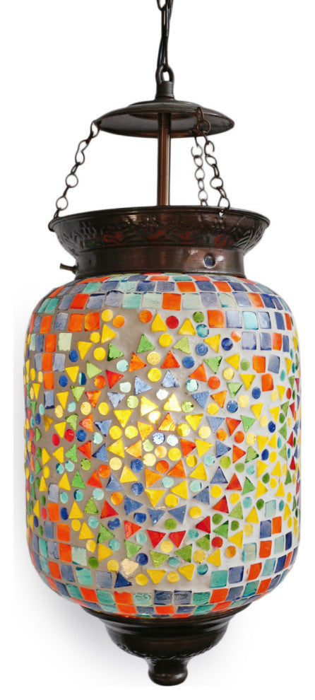 Mosaic Colorful Pendant Lantern