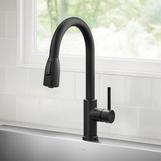 KRAUS Coda 2-Function 1-Handle Pull Down Kitchen Faucet Matte Black