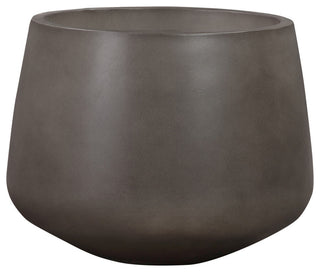 Amethyst Medium Round Lightweight Concrete Indoor/Outdoor Planter, Gray