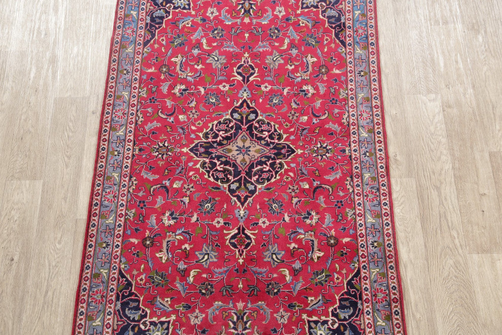 Consigned, Oriental Traditional Vintage Hand-Knotted Persian Area Rug, Red, 4x7