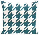 Houndstooth Geometric Print Pillow, Deep Sea, 26"x26"