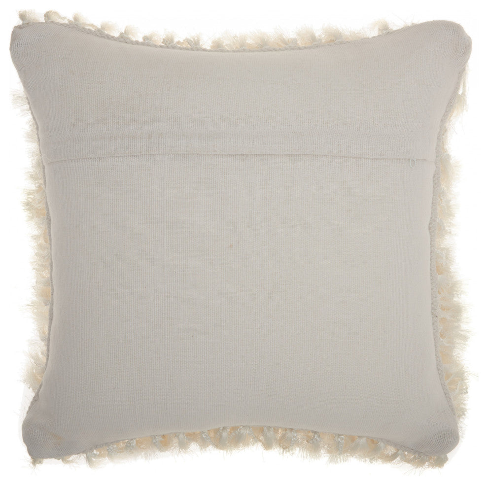 Soft White Shag Accent Pillow