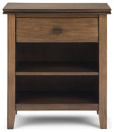 Artisan Solid Wood Bedside Table in Rustic Natural Aged Brown