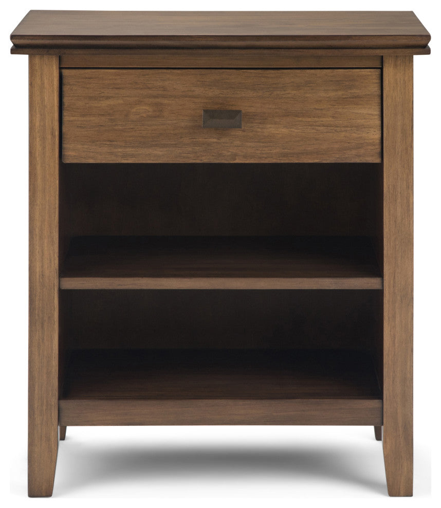 Artisan Solid Wood Bedside Table in Rustic Natural Aged Brown