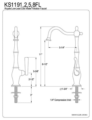 Gourmetier Royale Low-Lead Cold Water Filtration Faucet, Polished Brass