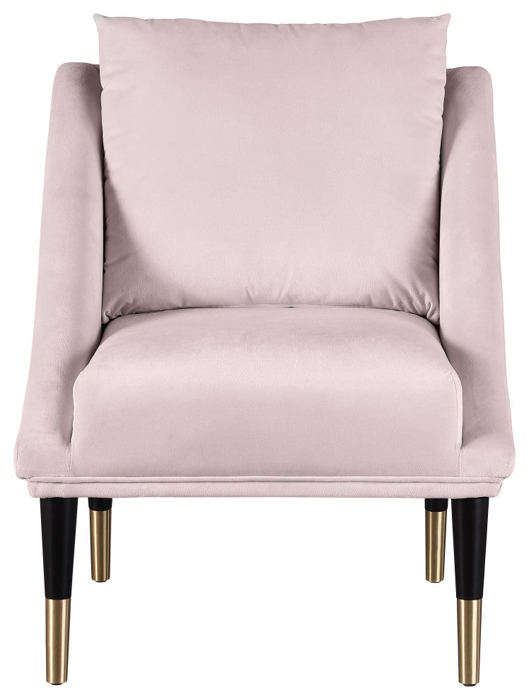 Elegante Velvet Upholstered Accent Chair, Pink