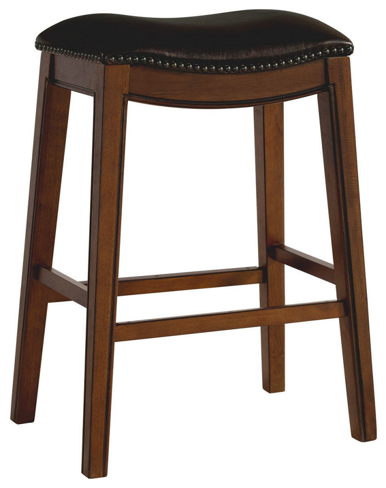 Picket House Bowen 30" Backless Bar Stool, Brown
