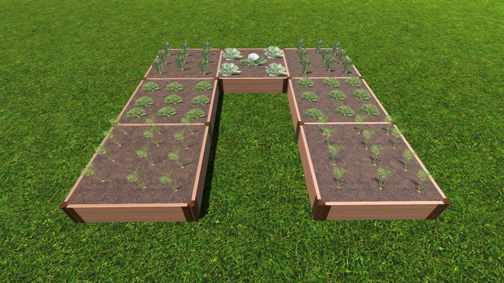 Classic Sienna Walk-In Jumbo U-Shape' 12'x12' 11" Raised Garden Bed, 2" Profile