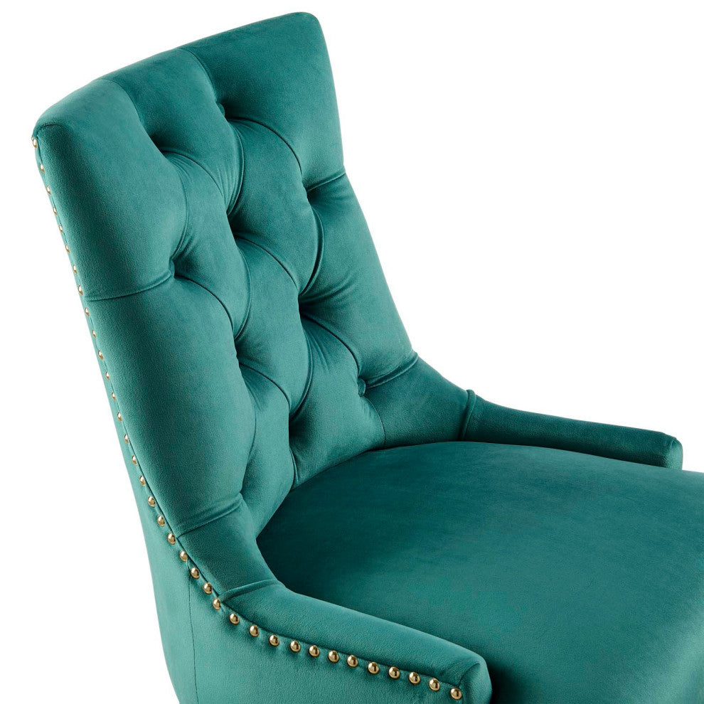 Regent Tufted Performance Velvet Office Chair Gold Teal -4571