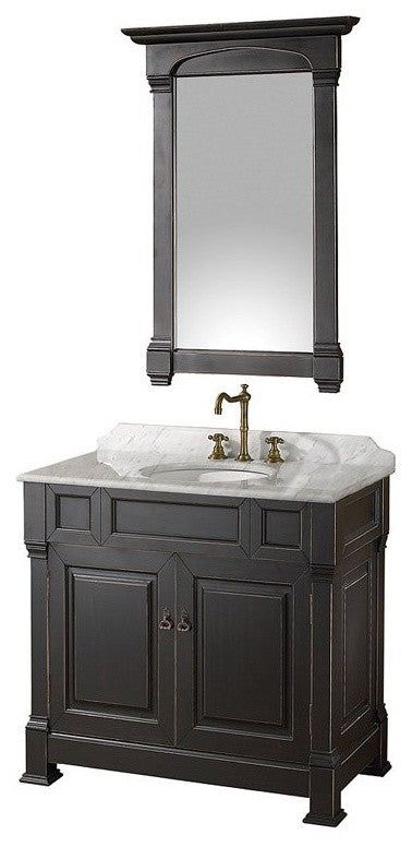Andover Single Bathroom Vanity With Mirror, 36"