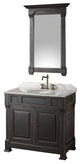 Andover Single Bathroom Vanity With Mirror, 36"
