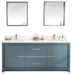 Mila Collection 72" Bathroom Vanity With Sink, Mirror, Countertop, Alasca Blue