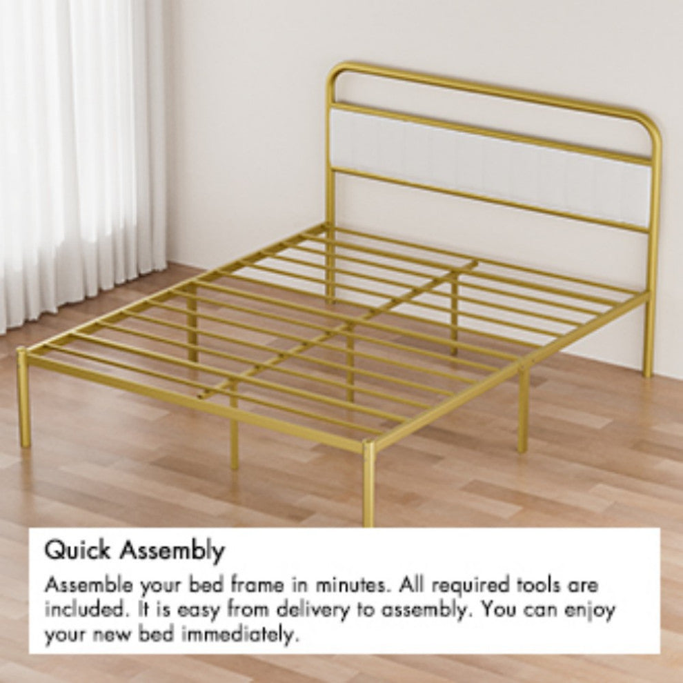 Gewnee Metal Steel Platform Bed Frame
