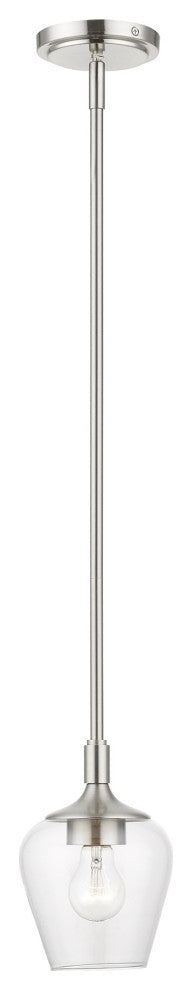 Willow 1 Light Brushed Nickel Single Pendant