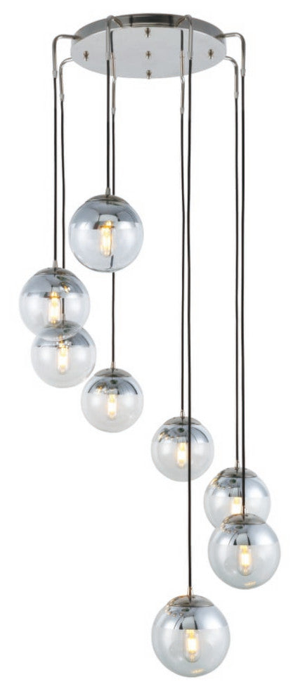 Elegant 1142D30PN Beckett 8 Light Polished Nickel Chandelier